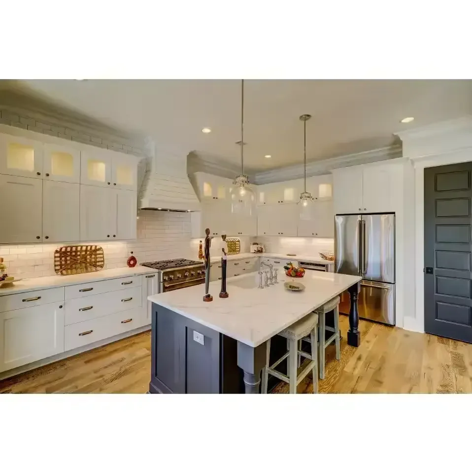 2024 home modern custom made kitchen cabinets wood shaker white