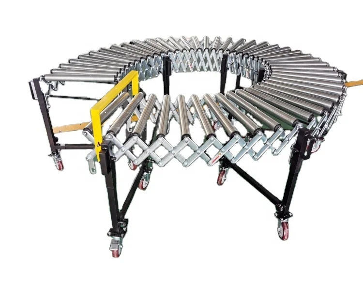 China  Mobile portable flexible expandable Roller Conveyor for Carton bags conveying  loading unloading truck in factory plant