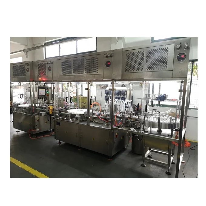 Glass bottle infusion stoppering and capping oral liquid filling line