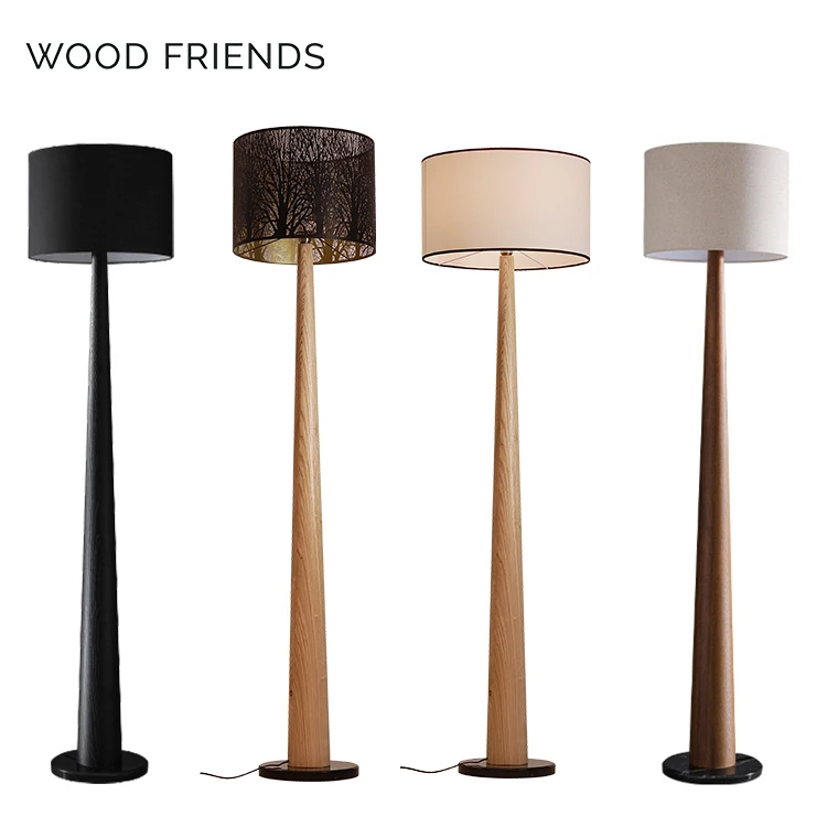 Decor Dimmer Wooden Standing Reading Floor Lamp For Living Room Bedroom