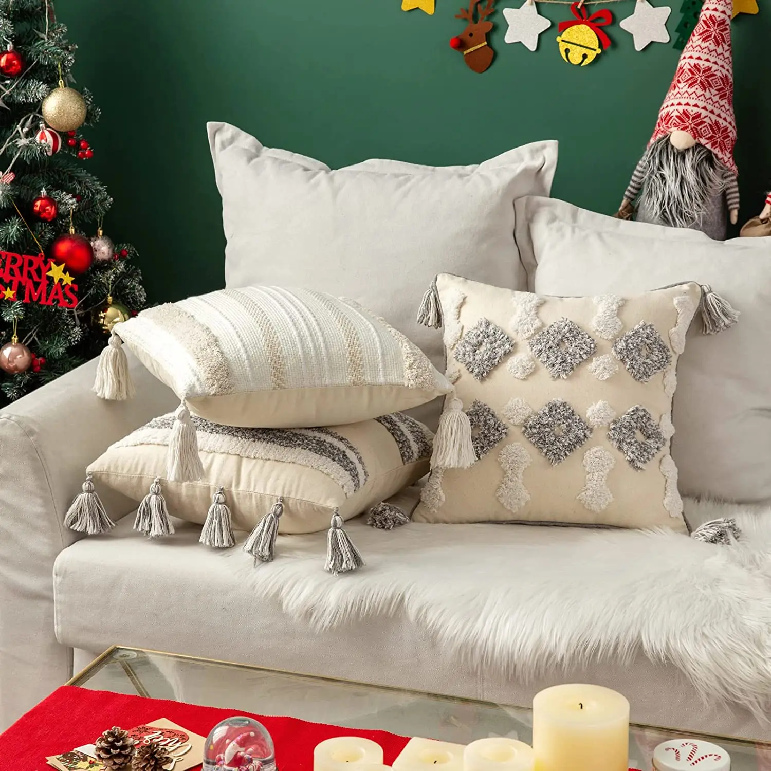 Pillow Cover Woven Boho Throw Pillow Covers Cushion Cover Tassels Pillowcase Linen Decorative Collection