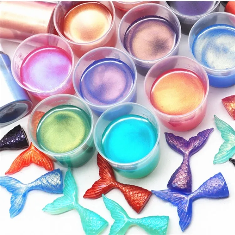 Pearlescent Pigment color White 10g Symphony Mermaid Powder Paint for Resin Paint Candle Making