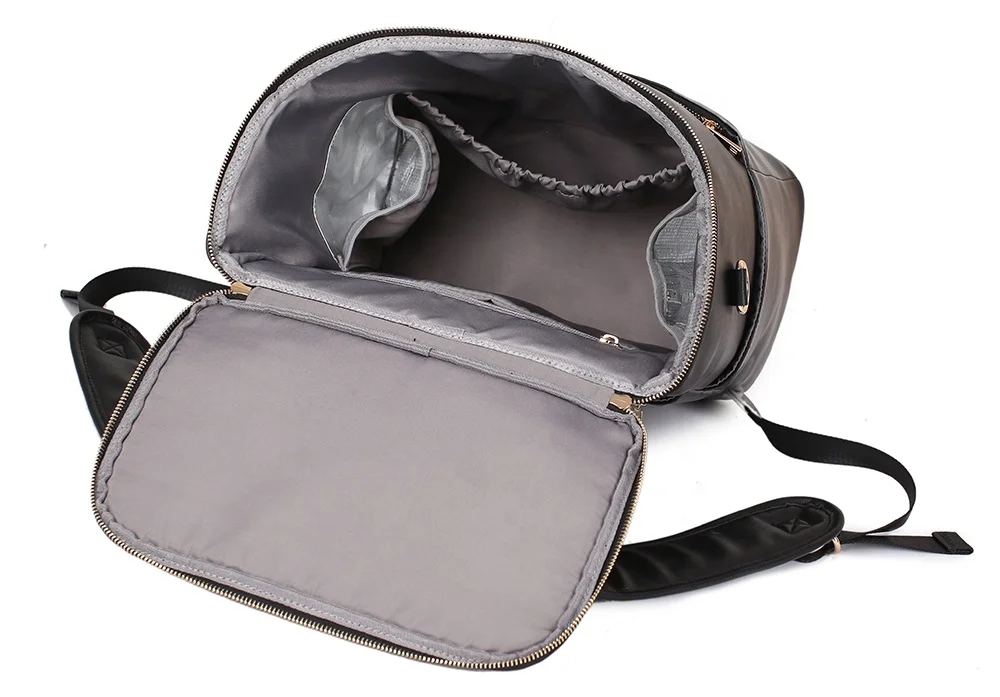 scratch-proof vegan leather diaper bags large capacity baby bags included changing mat and stroller straps