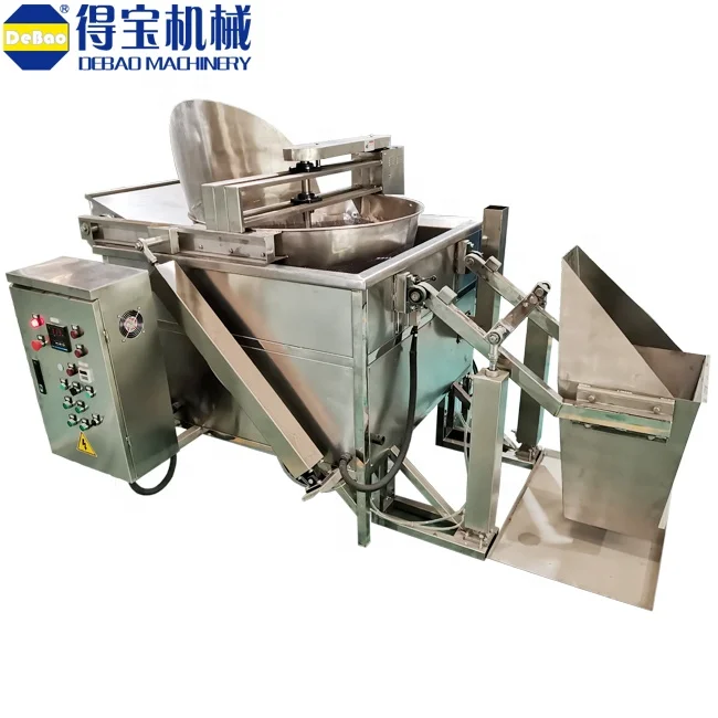 DBB130 industrial 200kgs/h fried peanut batch fryer machine electric deep gas frying machine for green peas processing