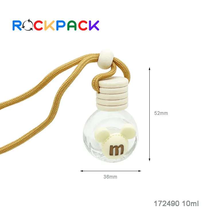 Wholesale 10ml empty air freshener diffuser car hanging perfume bottles with wooden cap