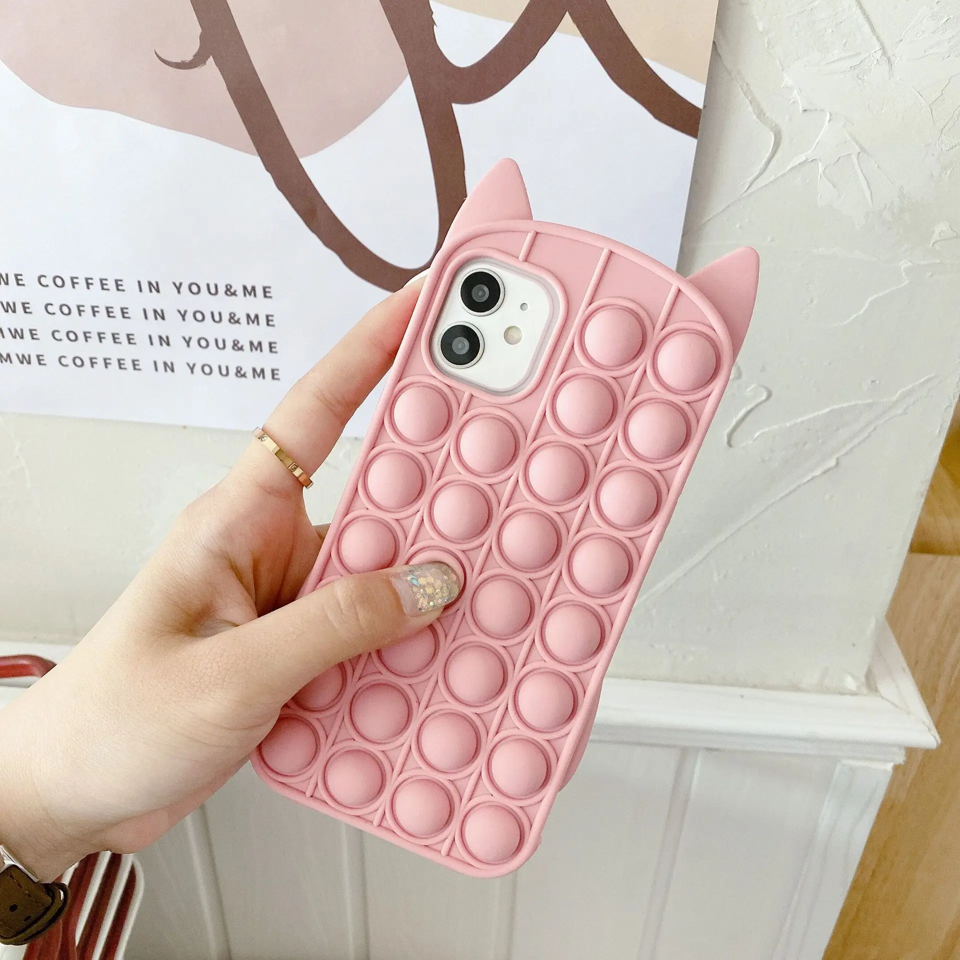 Suitable For Phone13 Mobile Phone Case Whisker Cat 11 Decompression Silicone Cover 7/8/xr/x
