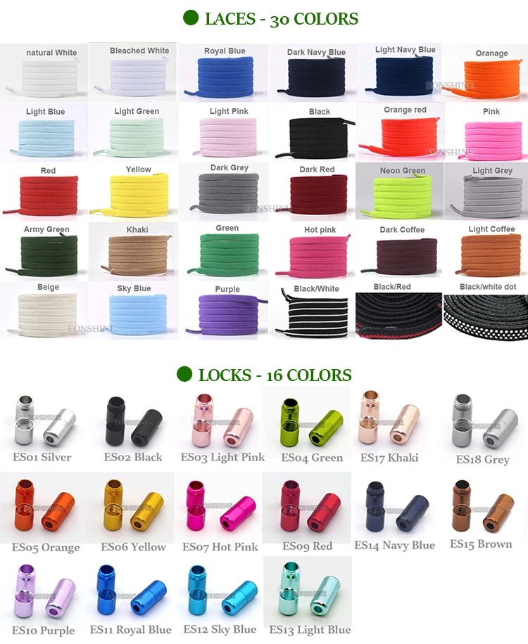 No Tie Twist Lock System Shoe Laces Color Metal Capsule Buttons Shoelaces with Lock 8mm
