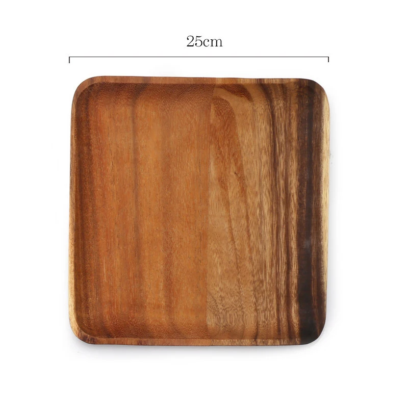 square oblong  acacia  Wood Plates Wooden  Serving Tray  Appetizer Plates