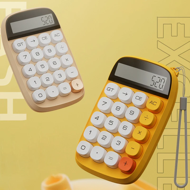 Mechanical Switch Calculator,Pink Calculator Cute 10 Digit Large LCD Display and Buttons,Calculator with Large LCD Display