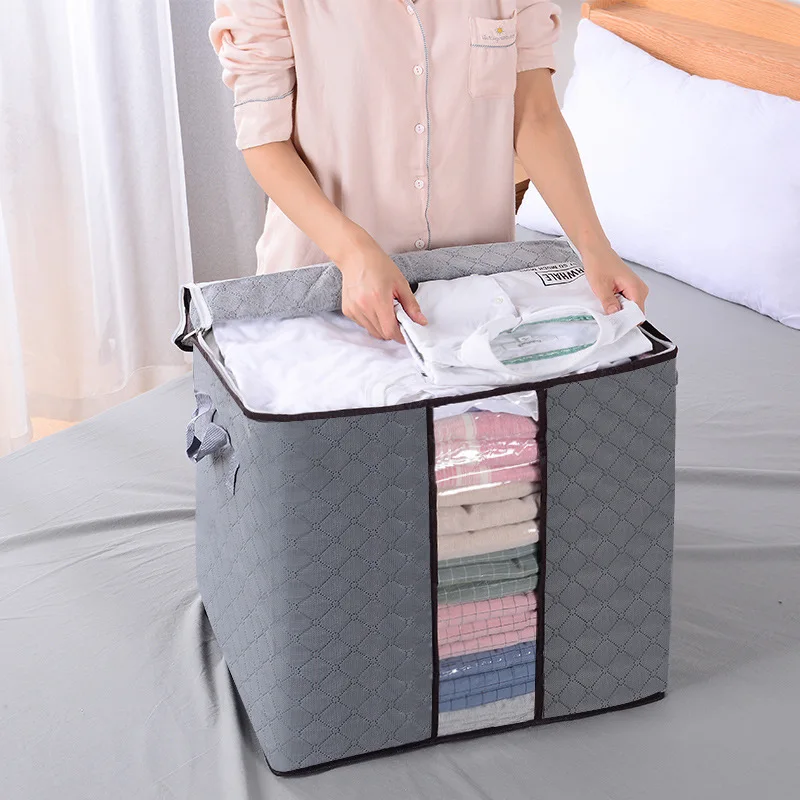 Storage Bags Clothes Organizer Containers With Strengthen Handle Under-bed Storage Bags For Comforters Blankets Bedding