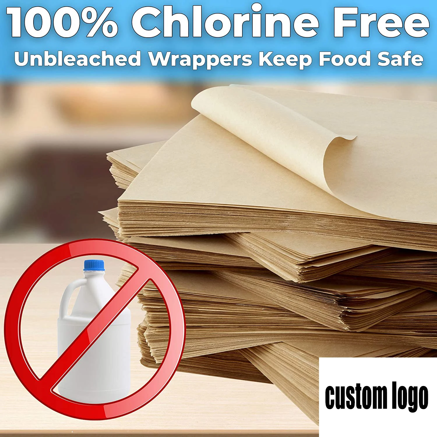 Eco Friendly Picnic Festival Fair Bbq Tray Liner Kraft Butcher Grease Proof Deli Wrap Paper Sheets Meat Wrapping Paper