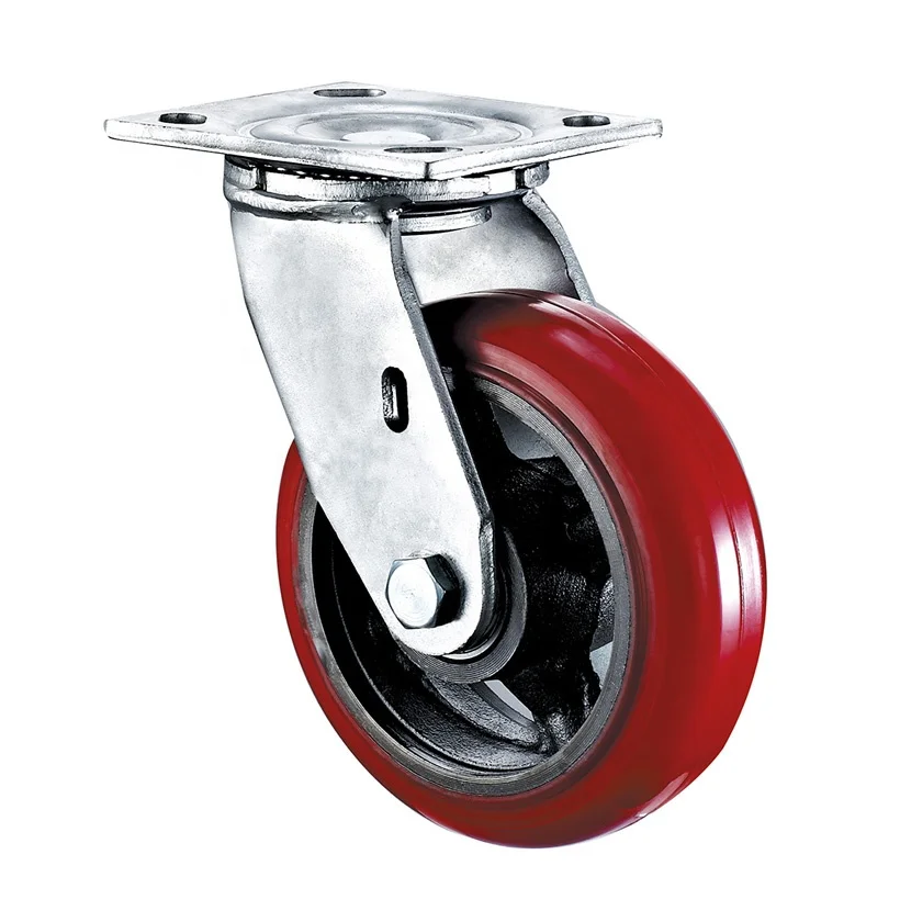 DLPO caster 8 inches 500kg load industrial swivel lock caster wheels for cargo trolley