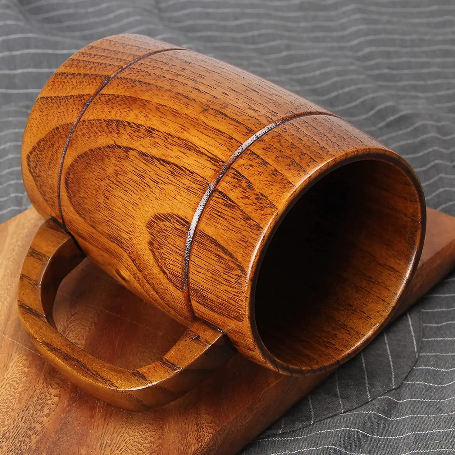 ecofriendly bamboo wood mug cup handmade Drinking utensils custom logo coffee cup with handle