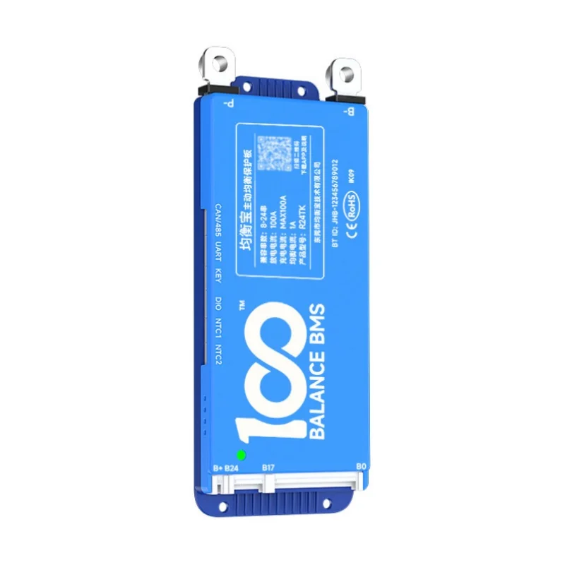 JHB BMS 18650 Battery 100A BMS for LiFePO4 Lithium Battery Integrated with 1A active balancer for Rechargeable Lithium