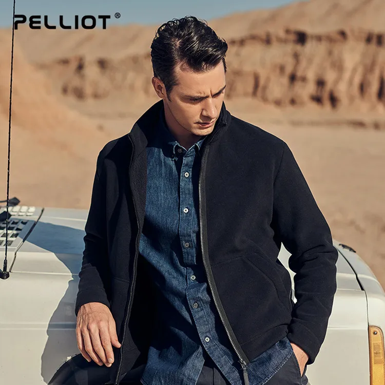 customized autumn outdoor hiking wear keep warm stand collar breathable light weight polar fleece jacket