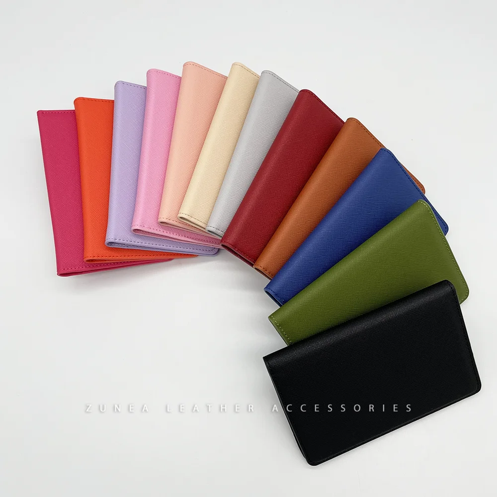 Wholesale Custom Logo PU Leather Passport Cover Gift Set Luggage Tag Travel Wallet with Card Case Ticket Slot Passport Holder