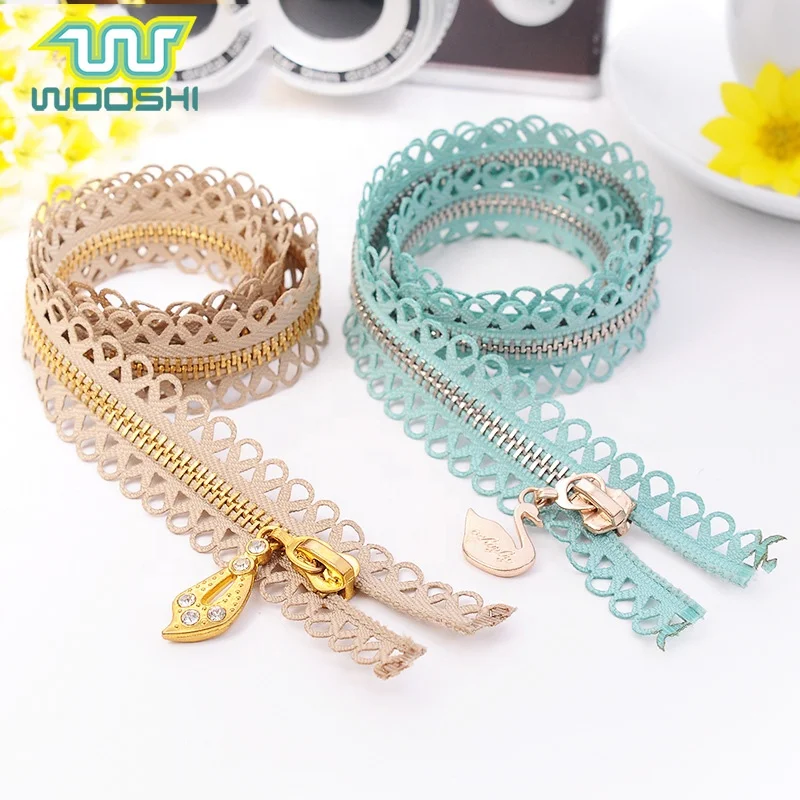 Lace tape metal Zipper