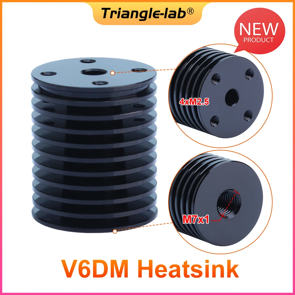 Trianglelab V6DM Heatsink Compatible with V6 heatbreak threaded M7x1mm V6 Heat block FOR VORON 3D Printer CHC Kit CHC Pro