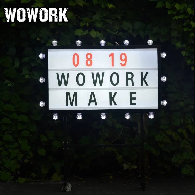 2024 WOWORK outdoor led aluminum advertising wall hanging front shop sign letter light box for store window display