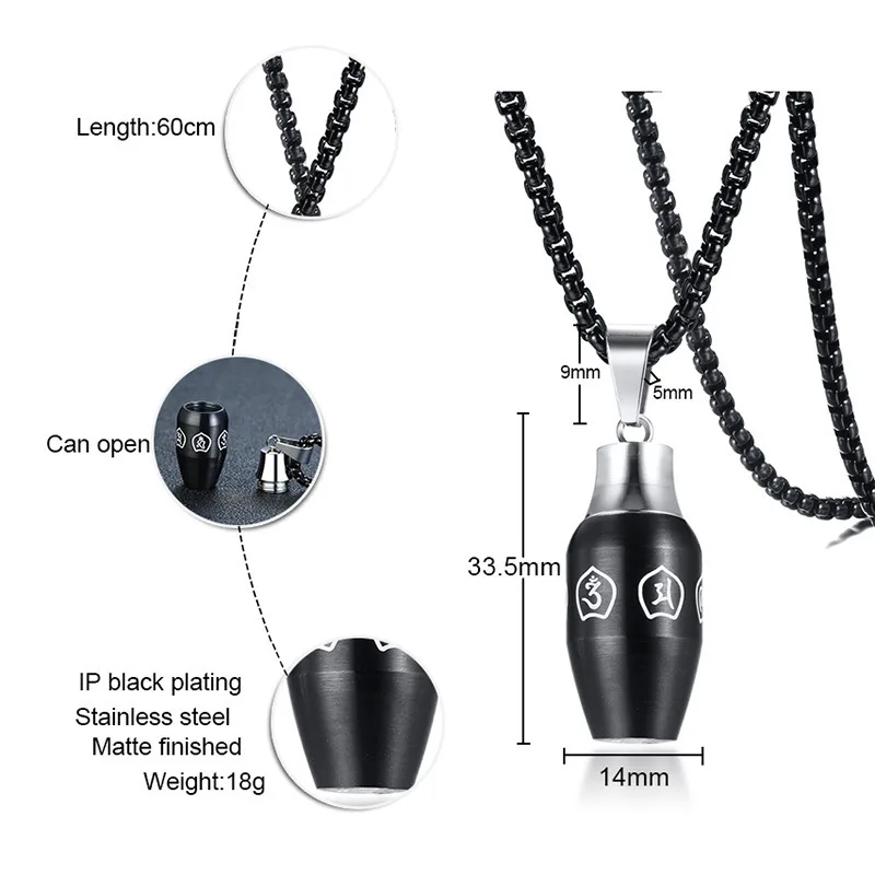 Оптовая продажа, подвеска в виде урны для домашних животных, мантра из нержавеющей стали с шестью символами, может открываться, ювелирное изделие в виде ПЭТ, ожерелье, сувенир, кремационные украшения