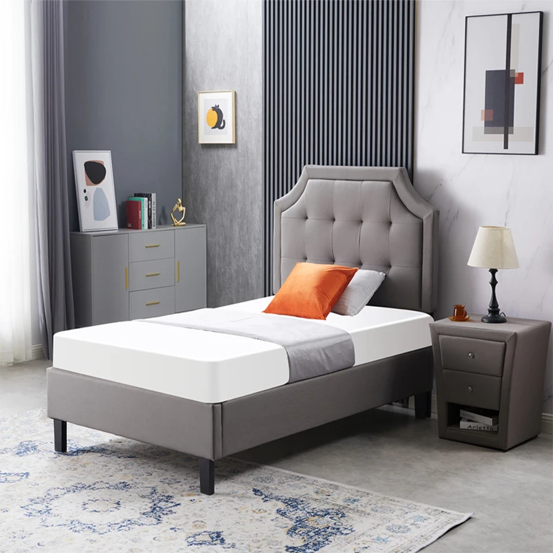 Modern Simple Mdf Platform Bed Frame Queen king Low Profile king Size Bed Frame with Shelves