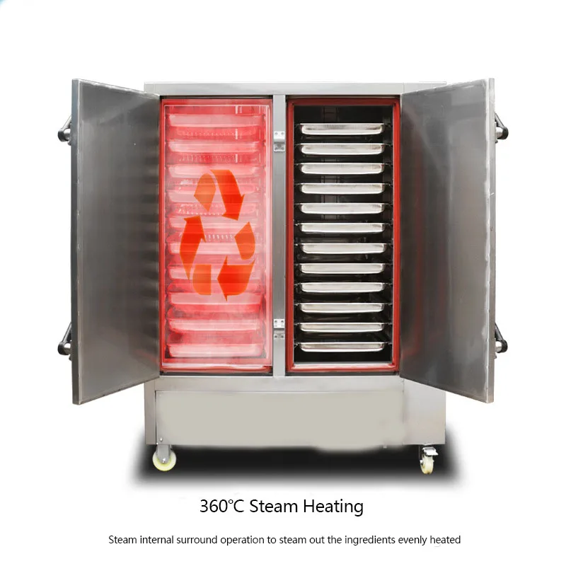 Commercial stainless steel steamed bun Dim sum Mantou rice gas electric food steamer steam cabinet