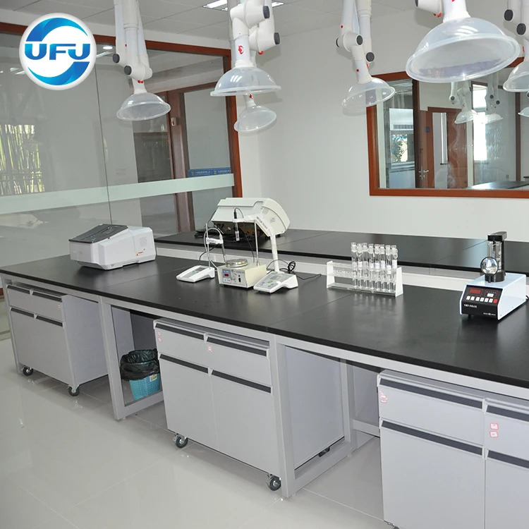 UFU Laboratory Furniture Steel  H Frame  Work bench with Cabinet for Dental University