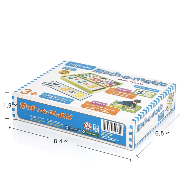 custom educational kids learning puzzle game math card game