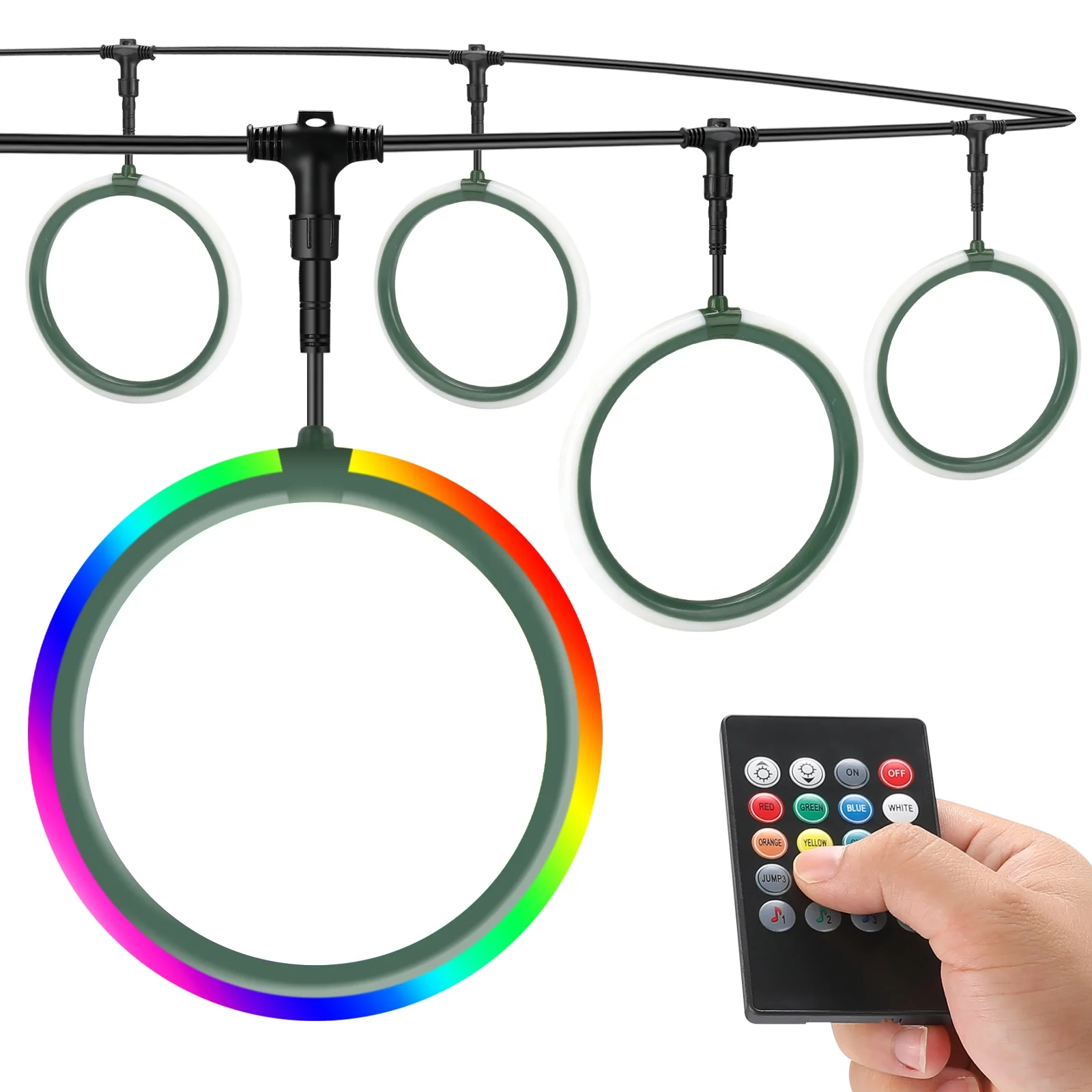 Outdoor 22FT waterproof Patio Lights 5 Warm White Silicone Bulbs Connectable and Dimmable LED String Light