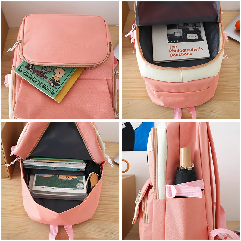 2023 fashion design GUIYU school bag backpack 5pcs in 1 set knapsack handbag rucksack for girl and boy with mesh pocket