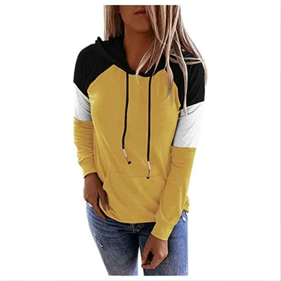 
Women Hoodies Harajuku Casual Loose Long Sleeve Hooded 2021 Autumn Vintage Patchwork Sweatshirts Female Elegant Pullover Top 5XL 