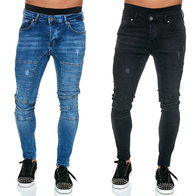 Wholesale 2023 De Hombre Jeans Fit Stylish Denim Jeans Stacked Stretch Super Skinny Biker for Men Jeans Streew Wear Slim Summer