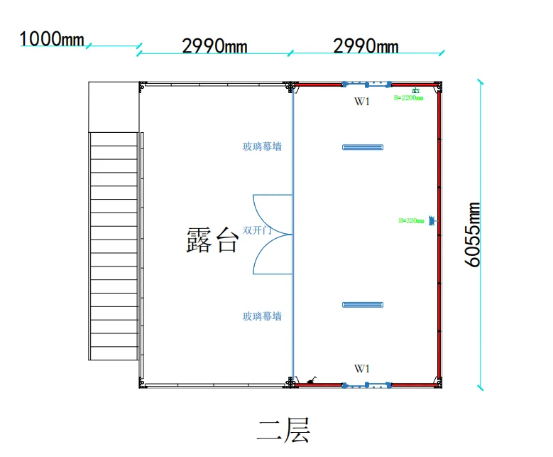 6x6m 2-Story Modular Prefab Steel Container House Flat Pack Detachable Office Bedroom Villa Bathroom Kiosk Made Sandwich Panel