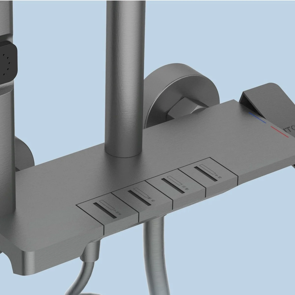 Y12507YQ 59 Single-Current Limit 10-Stage Electroplated H20+AIR Shower Head with Integrated 59 Refined Copper Body Bathroom Use