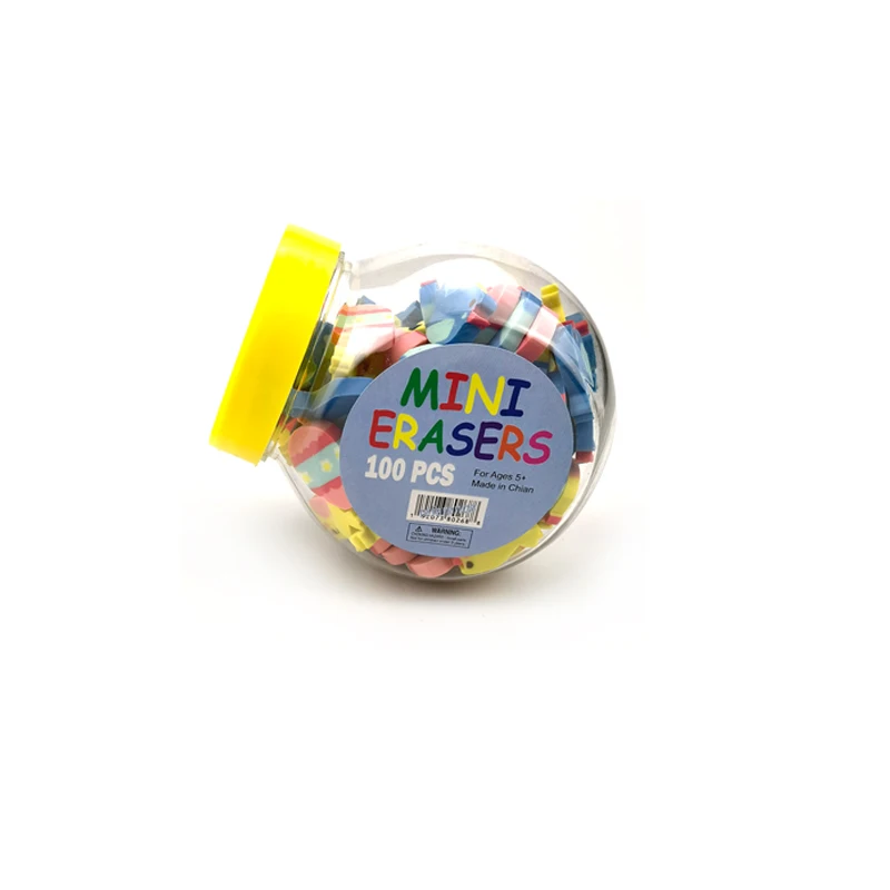 Creative 100pcs Pack Set Fruit Cake Custom Shape Mini Erasers Rubber Cute Kids Gift School Student Easter Eraser