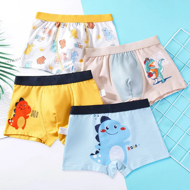 high quality custom printed breathable Manufacturer Teen Print cartoon Shorts Brief Kids boys cotton boxers underwear
