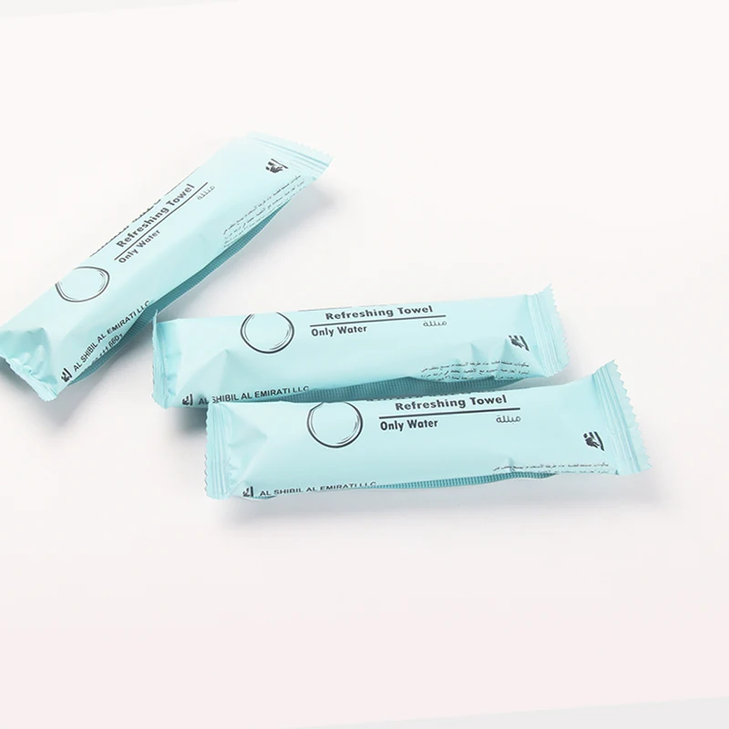 Pure water original cotton roll pack restaurant shop wet facial towels refreshing tissue