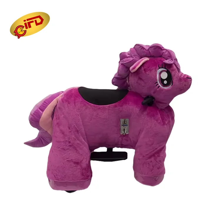 IFD Plush Stuffed Animals Battery Operated Human Ride On Toys On Animal Furry With Wheels