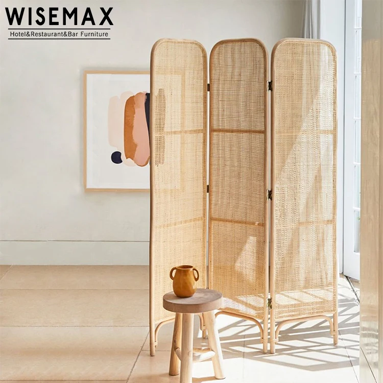Мебель WISEMAX современный простой разделитель для комнаты три панели из ротанга разделительный интерьер складной экран