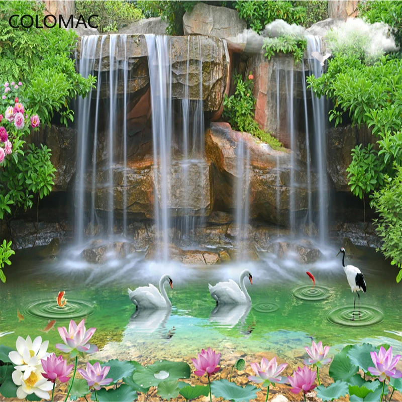 Custom Photo Wall Paper 3D Stereoscopic Waterfall Landscape Painting Living Room Sofa TV Background Peel and Stick Wallpaper