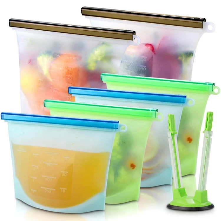 honest goods 9-piece silicone food safe multi-use storage bags