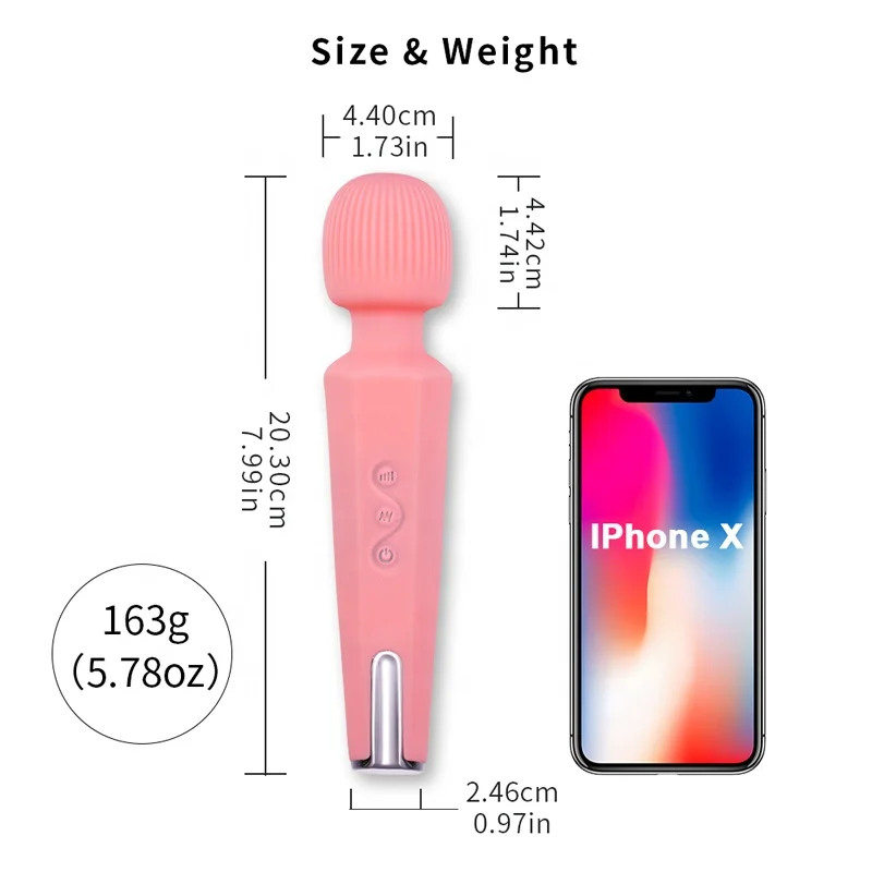 
pink color wireless rechargeable av g-spot wand massager for pussy 