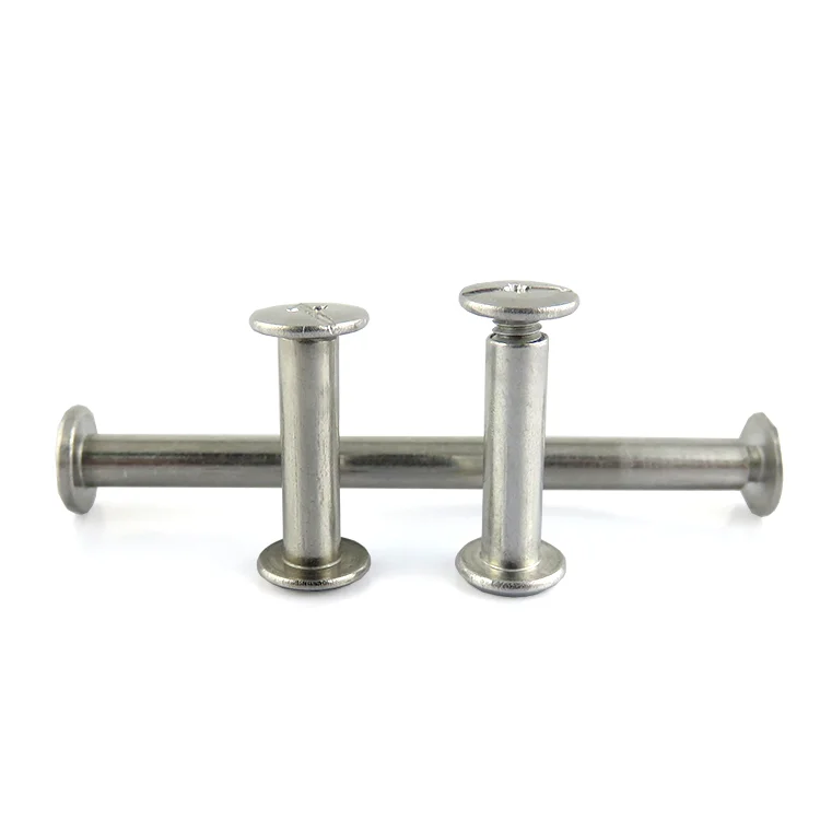 Factory High Quality  Iron plated nickel 304 stainless steel lock nut screw,chicago screw