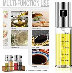 Stainless Steel Glass Spray Olive Oil Sprayer Bottle Oil Spray For Cooking  Camping