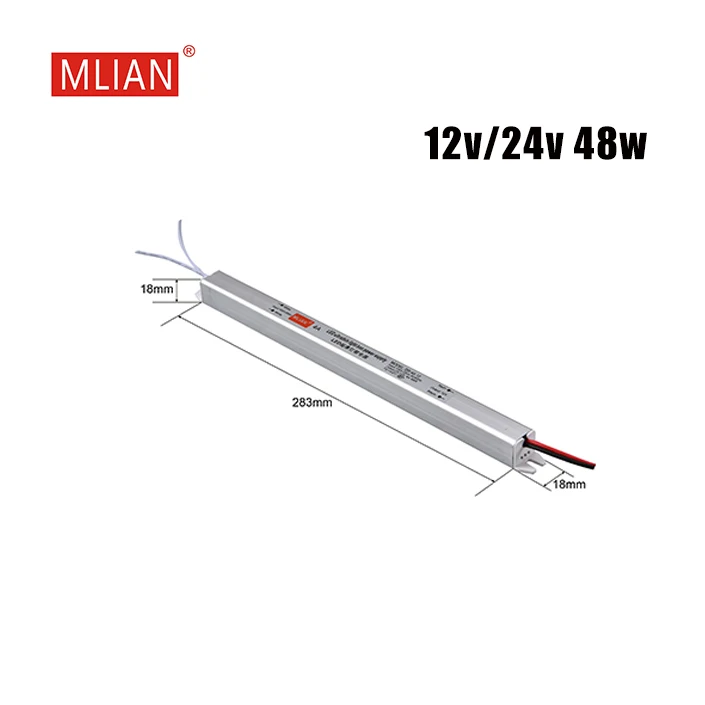 12V/24V DC IP20 Ultra Slim Lighting Box 18W 24W 36W 48W 60W 72W LED Lighting Driver 18W Switching Power Supply