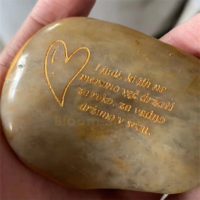 Factory Supply Word Pebbles Stone Letter Engraving Engraved Gratitude Stones for gift