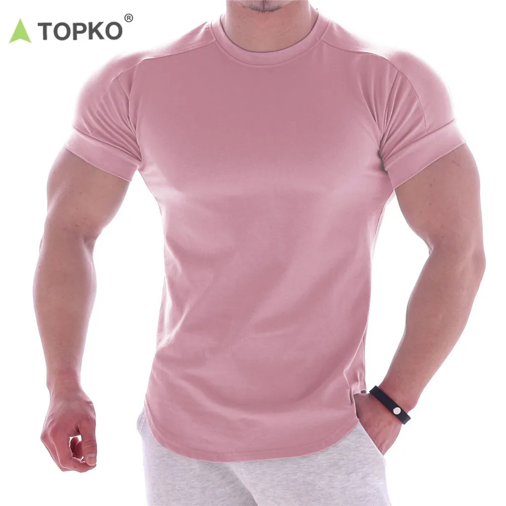  TOPKO OEM индивидуальный логотип высокое качество оптовая продажа Спортивная Мужская футболка для