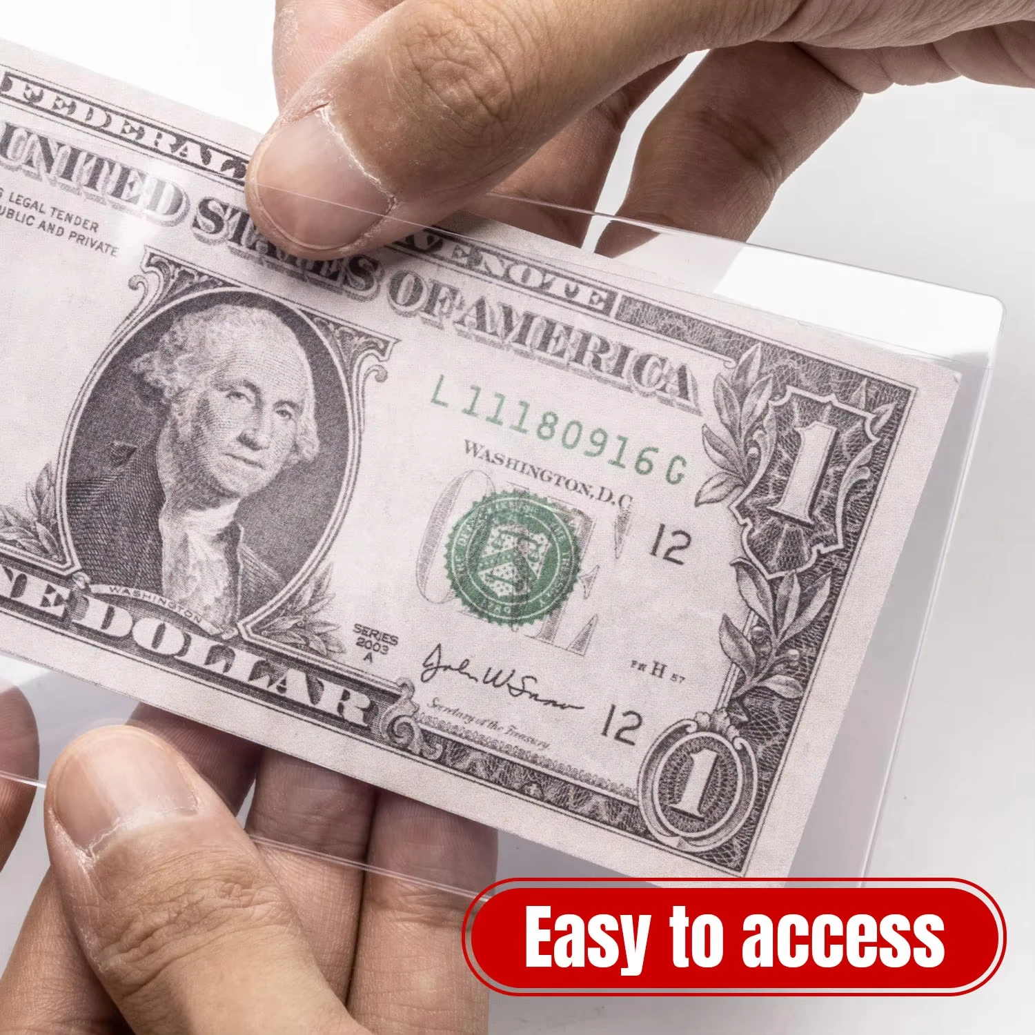 Semi Rigid Currency Holder Vinyl Paper Money Protector Sleeve US Dollar Bill Banknote Currency Holder