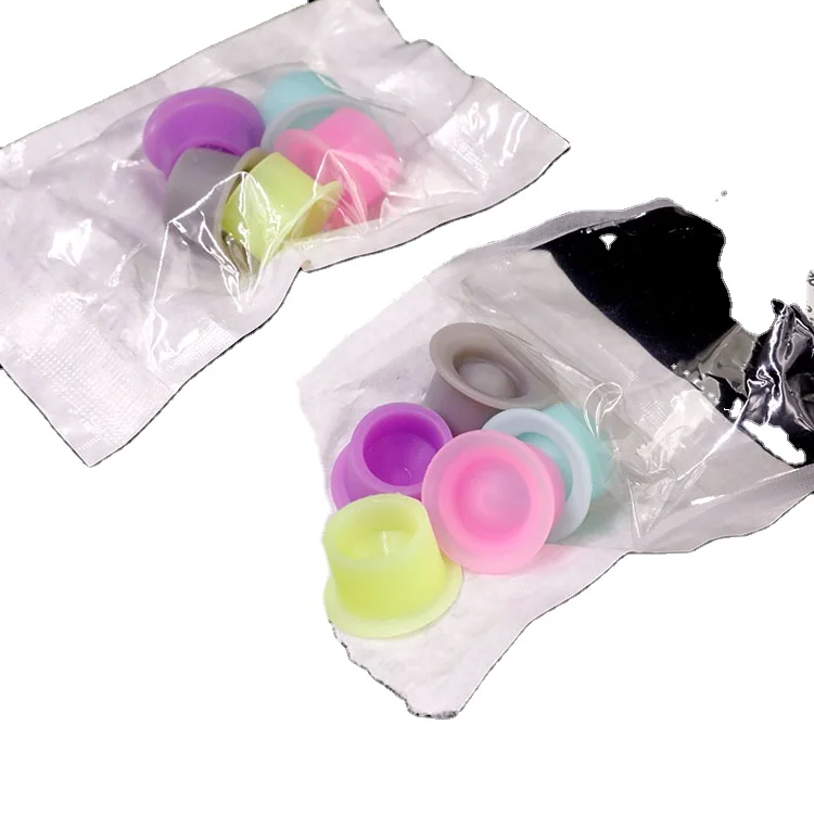 Hot sale 5pcs/bag Tattoo Ink Cups Wholesale Disposable Colorful Silicone Tattoo Pigment Cups