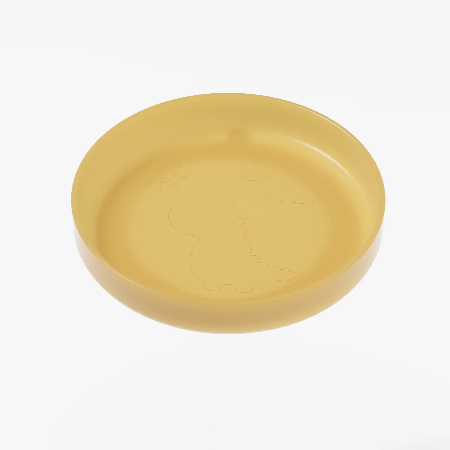 2024 baby products ideas beige aquamarine green colored lovely cartoon silicone silicon baby cat dinosaur plate new arrival